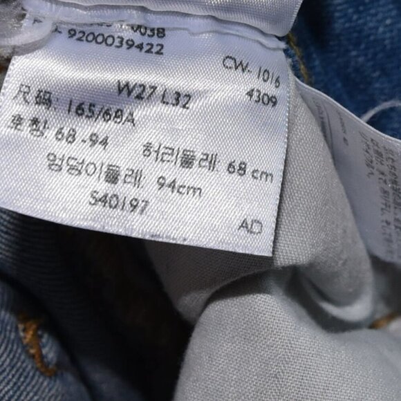 Levi’s 714 Straight Leg Jeans Size 27 Light Wash Raw Hem Y2K Casual - Picture 4 of 10